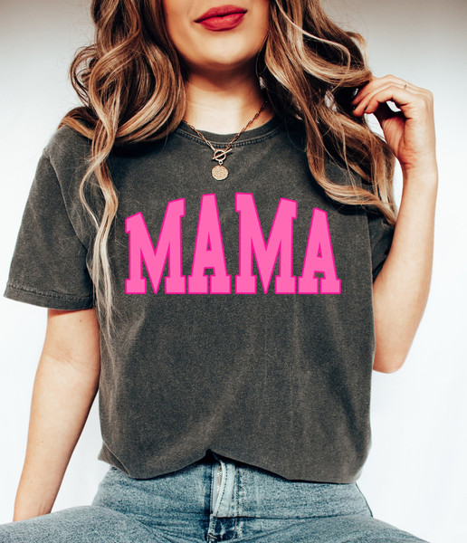 Comfort Colors Shirt, Mama Shirt, Mom Shirt, Varsity Mama, Retro Mama Shirt, Mother's Day Shirt, Gift For Her, Trendy Mama Shirt, New Mom - 1.jpg
