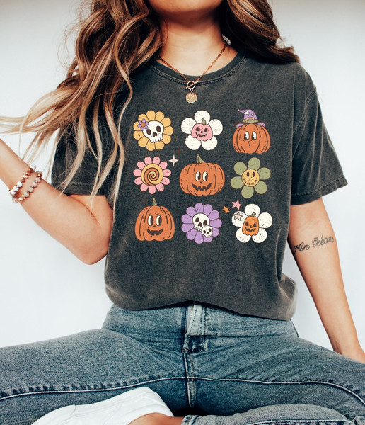 Comfort Colors Shirt, Retro Halloween Shirt, Vintage Halloween Shirt, Teacher Halloween Shirt, Cute Halloween, Pumpkin Shirt, Spooky Vibes - 2.jpg