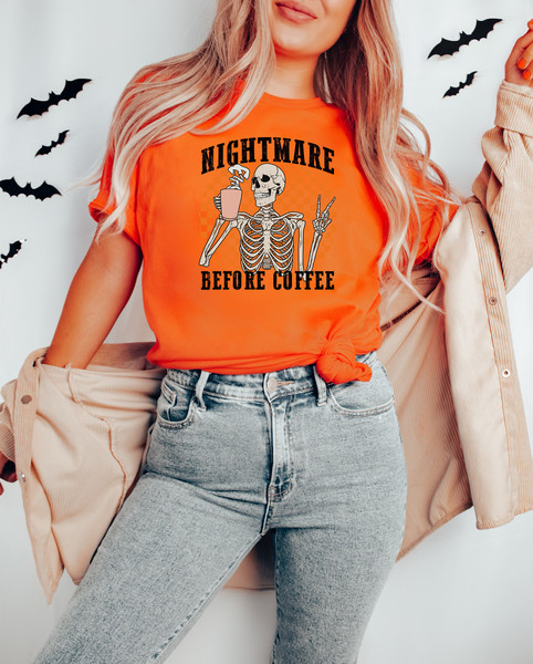 Funny Halloween Sweatshirt, Fall Sweatshirt for Women skeleton sweatshirt, Skeleton Halloween Shirt Coffee Fall Shirt, Halloween Sweatshirt - 4.jpg