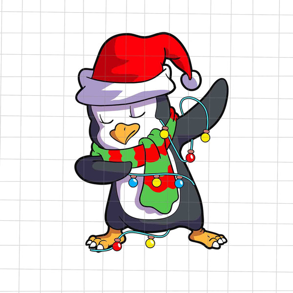 Dabbing Penguin Svg, Penguin Christmas Svg, Penguin Xmas Svg, Penguin Santa Hat Svg, Funny Penguin Svg - 1.jpg