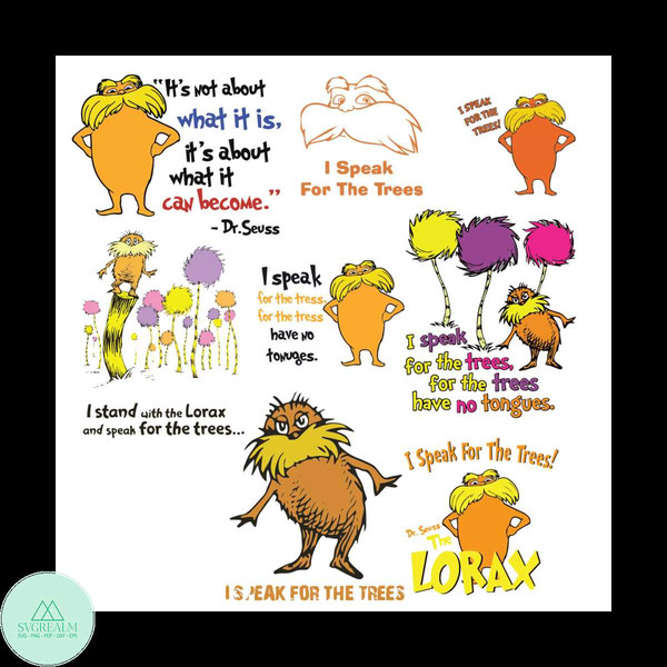 The Lorax Bundle Svg, Dr Seuss Svg, Truffula Tree Svg, Truff - Inspire ...