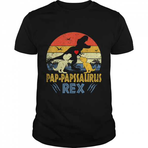 Pap-Paps Saurus T Rex Dinosaur Pap-Paps 2 kids Family T-Shirt B0B7F71ZX6.jpg