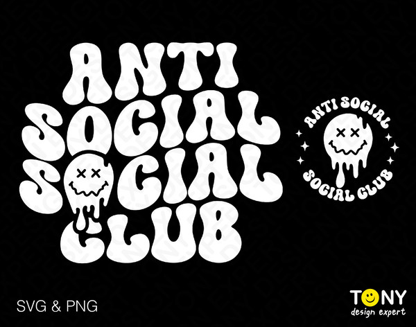 2 Bundle, Anti Social Social Club Svg Png, Antisocial Svg, Trendy Retro Groovy Wavy Stacked Digital Download Sublimation PNG & SVG Cricut - 1.jpg