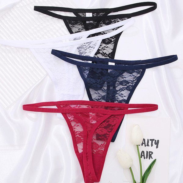 Sexy Gauze Lace Lace Panty Sets G String T Back Low Rise See Through Lingerie  Woman Underwear Thongs Panty Women Clothes Will And Sandy Red Black White  From Shanshan123456, $1.44