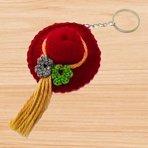 crochet hat keychain pattern