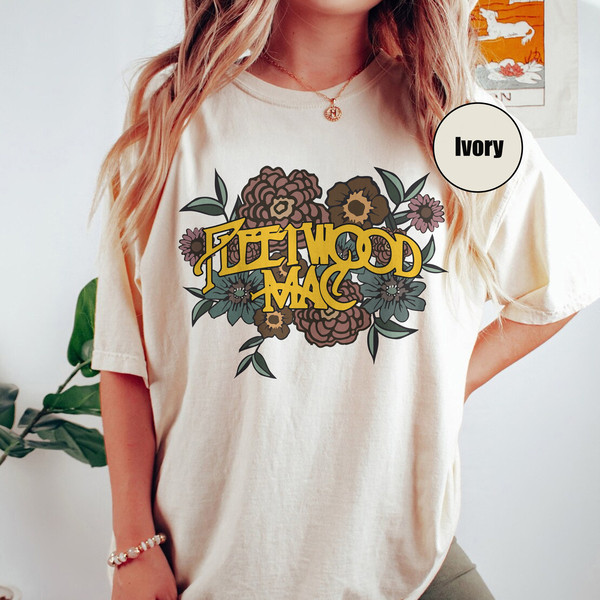 Fleetwood Mac Comfort Colors Shirt, Rock Band Tee, Vintage Music Rock Band Shirt, Retro Flower Shirt For Women, - 1.jpg