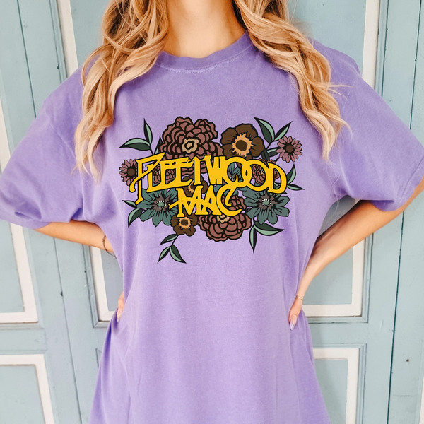 Fleetwood Mac Comfort Colors Shirt, Rock Band Tee, Vintage Music Rock Band Shirt, Retro Flower Shirt For Women, - 3.jpg