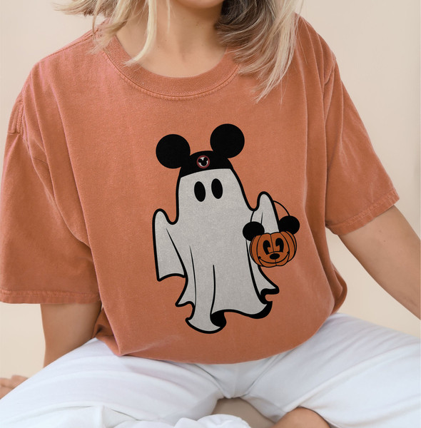 Mickey Ghost Comfort Colors Shirt, Mickey Halloween Shirt, Mickey's Not So Scary Shirt, Halloween Family Matching Shirt, Halloween Party Tee - 1.jpg