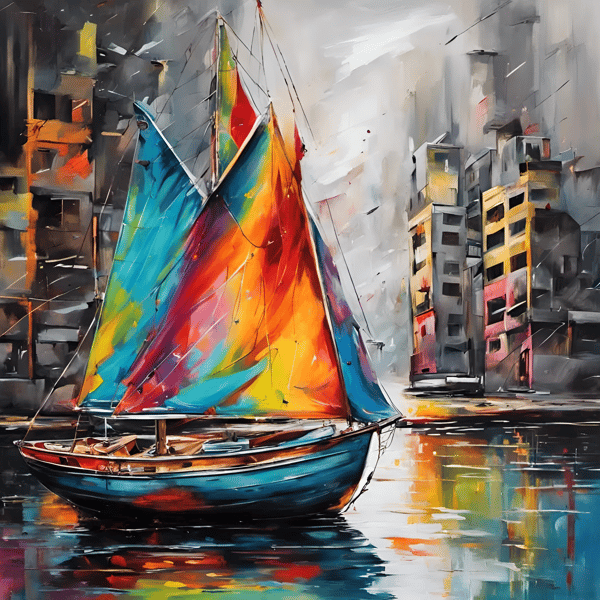 Sailing ship sea painting artwork..png