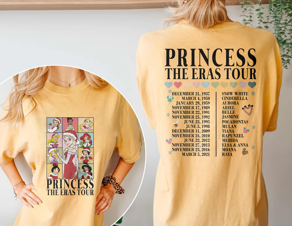 Disney Princess Christmas Shirt, Princess Eras Tour Double-Sided Shirt, Disney Christmas Shirt, Princess Christmas Shirt, Christmas Shirt - 4.jpg