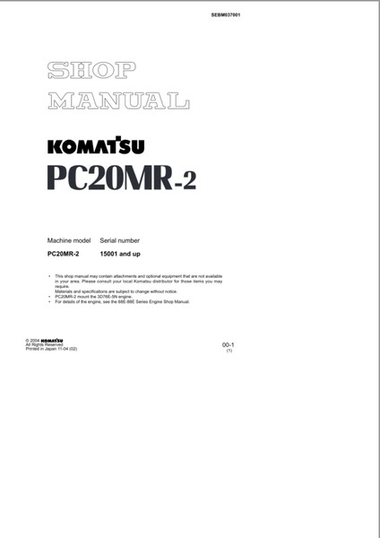 Komatsu Pc20-MR2 Excavator Workshop Repair Manual .png