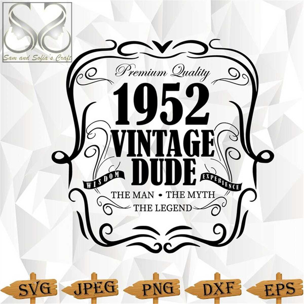 70th Birthday Svg | 1952 Svg | Vintage Dude Svg | Vintage Sv - Inspire ...