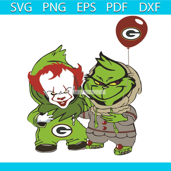 Georgie And Grinch Green Bay Packers Svg, Sport Svg, Georgie