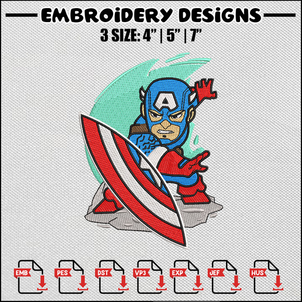 Captain america embroidery design