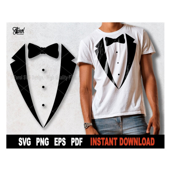 Tuxedo SVG, Tuxedo SVG File For Cricut, Black Silhouette, S - Inspire ...