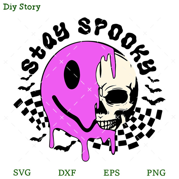 Stay Spooky SVG, Skull Emoji SVG, Spooky Halloween SVG.jpg
