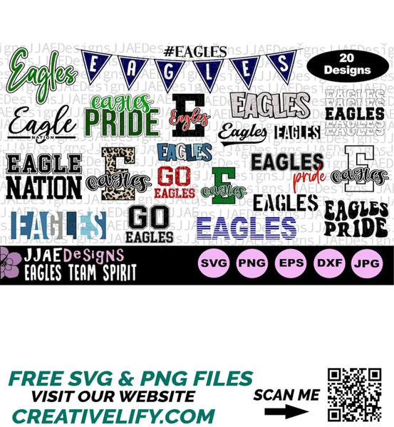 Eagles svg, school sports team shirt svg, eagles school mascot svg, eagles  school svg, eagles shirt svg, eps, dxf, png, jpg, cut file
