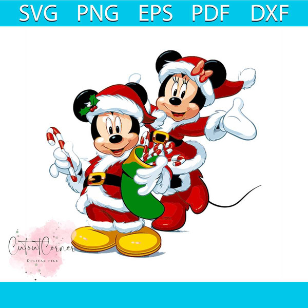 Christmas Mickey & Minnie Svg, Disney Svg, Mickey Svg, Minni - Inspire  Uplift