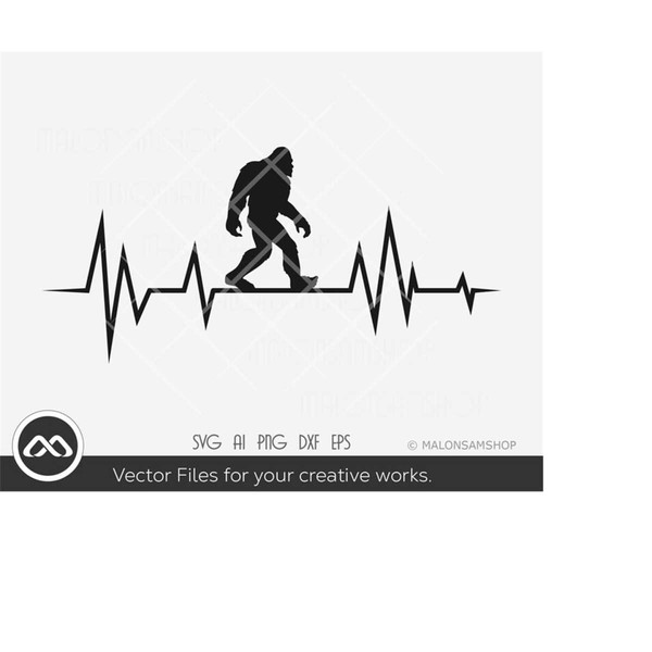 Bigfoot SVG Heartbeat - bigfoot svg, big foot svg, bigfoot p - Inspire ...