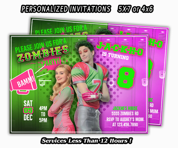 Disney Zombies 3 Invitation Birthday Party - Party and Craft Supply