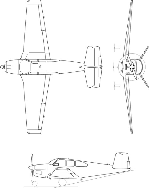 Beechcraft V35B Bonanza line drawing.jpg