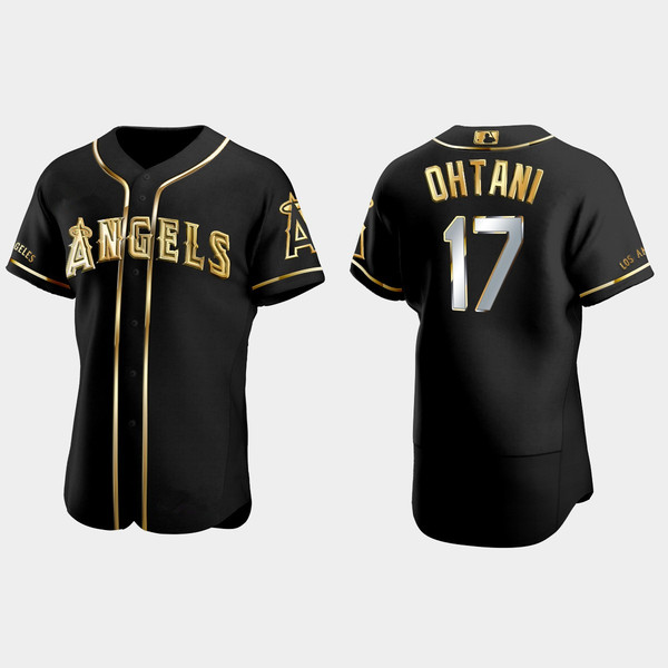 Men's Shohei Ohtani Los Angeles Angels Gold Edition Black Je - Inspire  Uplift