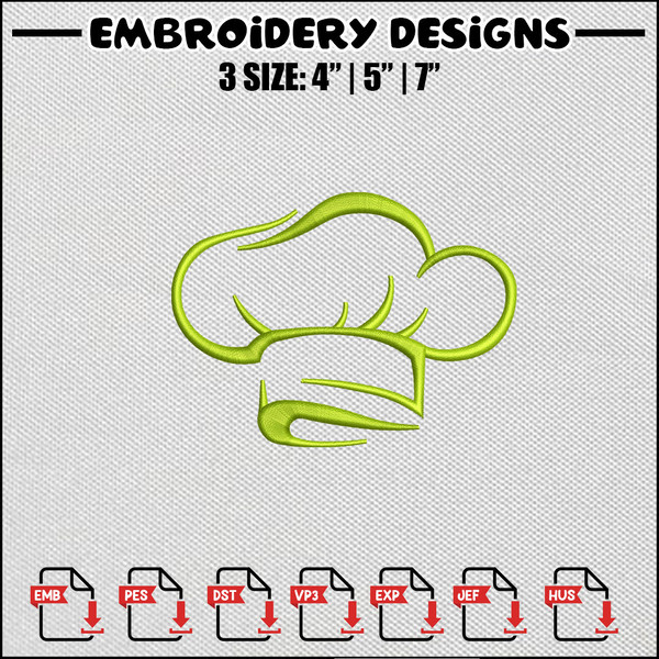 Cooking hat embroidery design