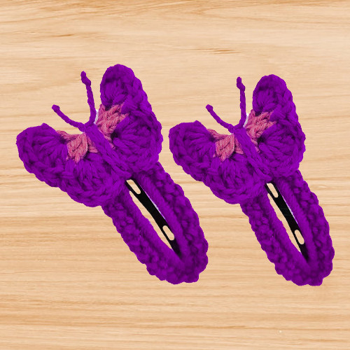A crochet butterfly hair clip pattern