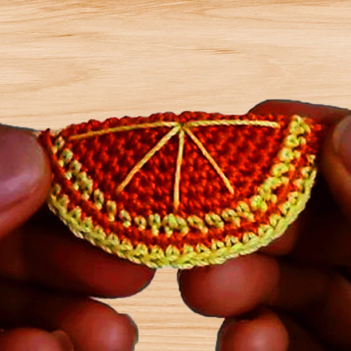 A crochet orange hair clip pattern