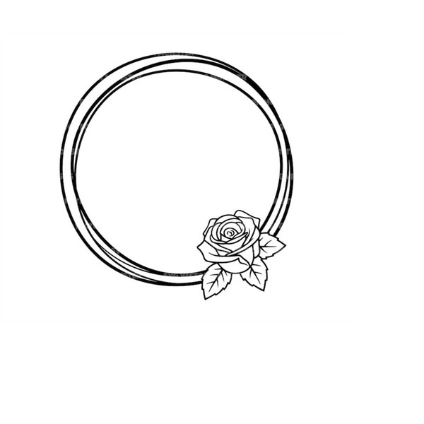 Flower Monogram Frame Svg ,Circle Rose Monogram Svg, Floral - Inspire Uplift