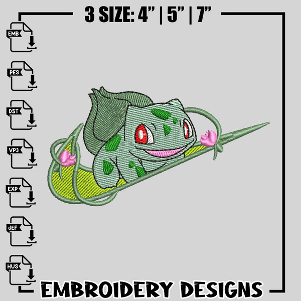 Nike Mew Embroidery Design File, Pokemon Anime Embroidery Design, Nike and  Mew Anime Pes Design Brother