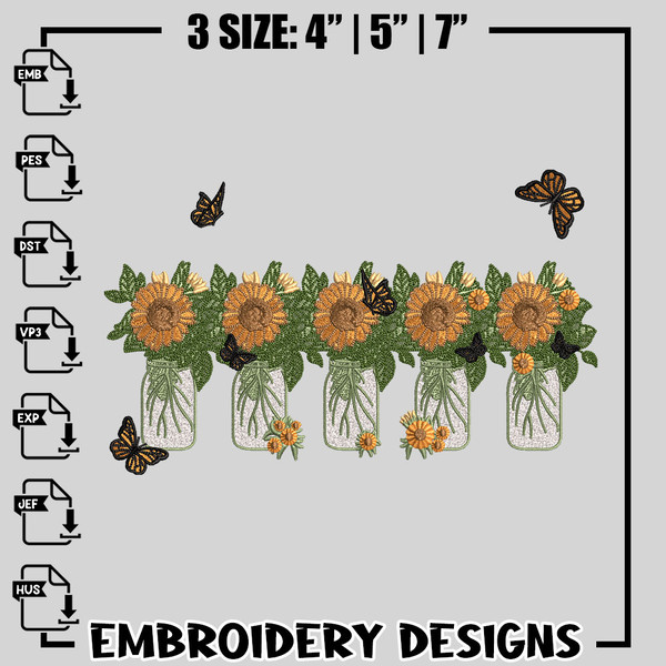 Sunflower embroidery design