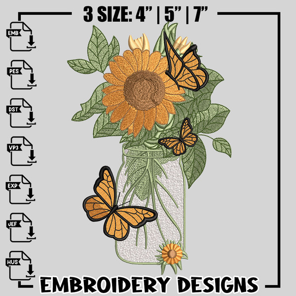 Sunflower embroidery design