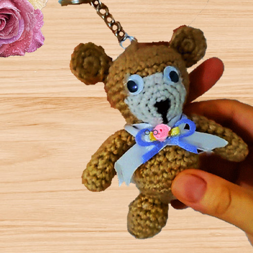 A crochet bear keychain pattern