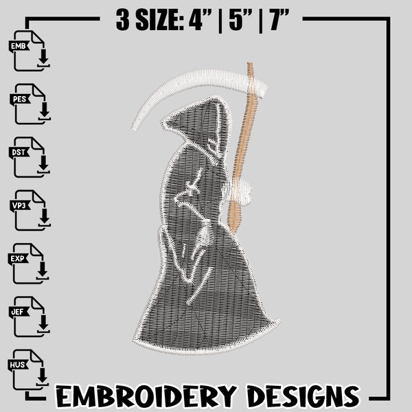 Death logo embroidery design