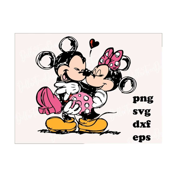 Disney Valentines Mickey Minnie Love Hug Sticker by Kairi Fox - Pixels