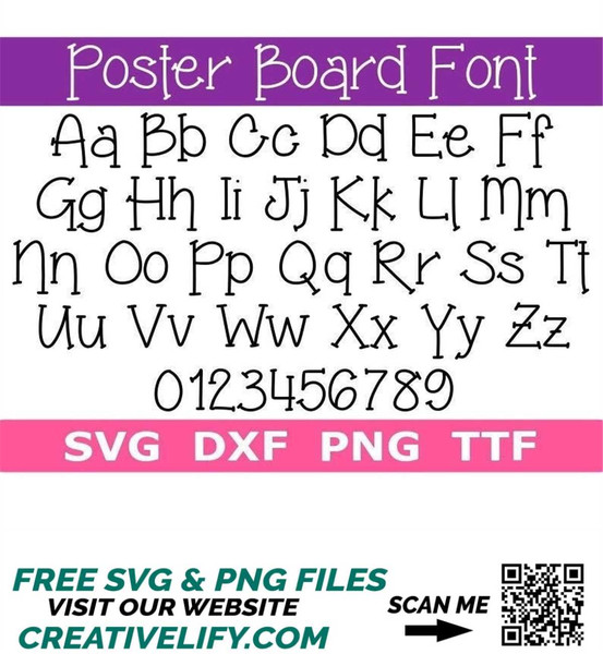 Poster Board Font SVG TTF, Poster Board Letters, School Font