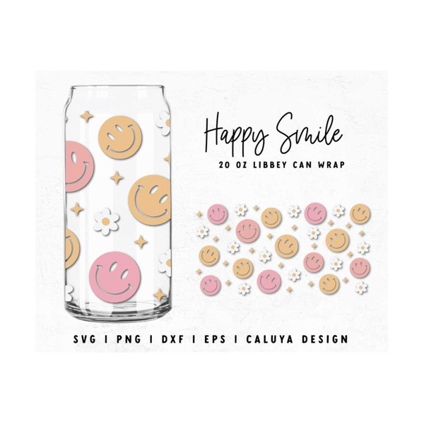 Retro Smiley Face Libbey Glass SVG Graphic by Mystic Mountain Press ·  Creative Fabrica