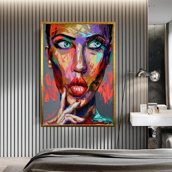 Colorful woman art canvas art