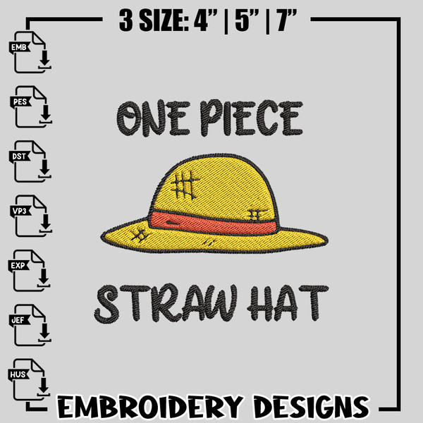 Straw Hat embroidery design