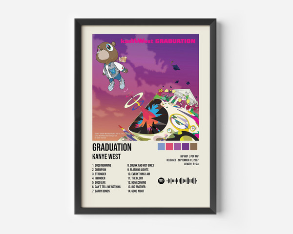 Kanye West Poster, Kanye West Graduation Album Poster, Kanye - Inspire  Uplift