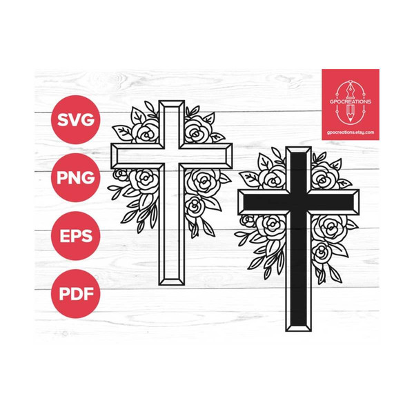 Cross SVG, Floral Cross SVG, Cross PNG, Christian Cross Svg, - Inspire ...