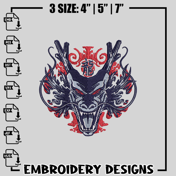 Shenron embroidery design