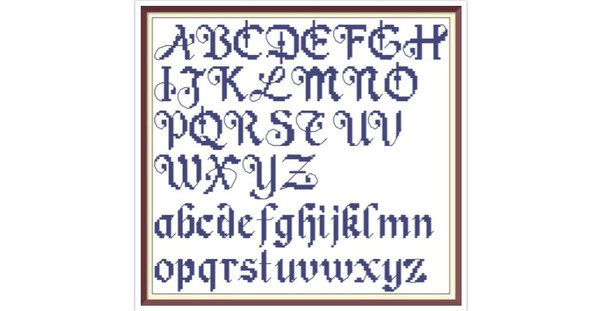 Alphabet - Cross Stitch Pattern -  Antique Sampler - PDF Counted Vintage Pattern - Reproduction of 19th century.jpg