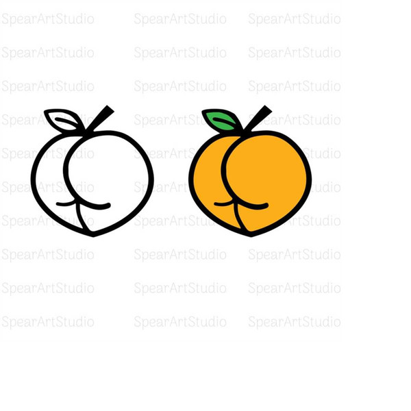 Peach Butt, Peach Bum, Peach Ass SVG, Png, Ai, Pdf, Jpg instant digital  download