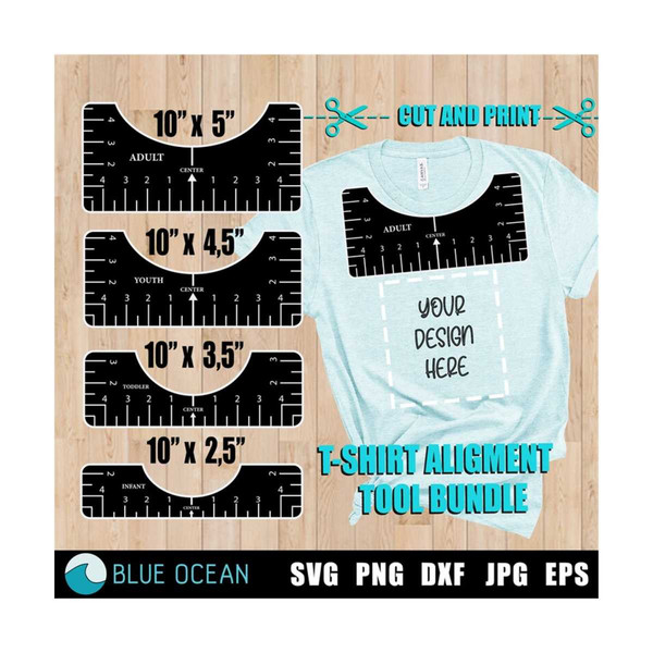 T-shirt alignment tool SVG, T-shirt Ruler SVG Bundle, Cente