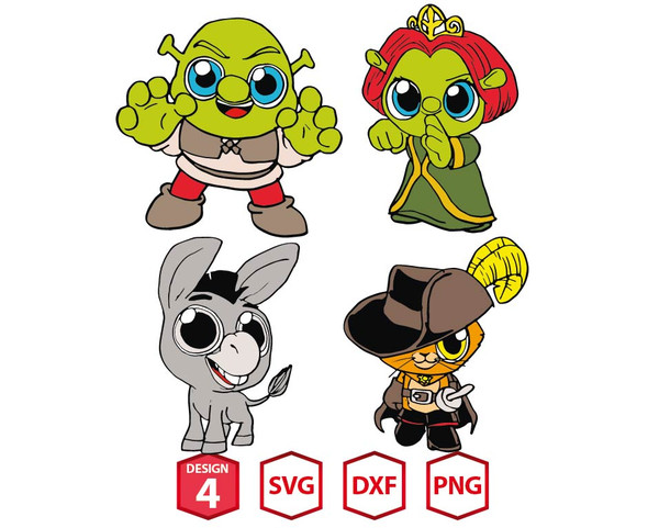 Shrek Characters Vector PNG vector in SVG, PDF, AI, CDR format