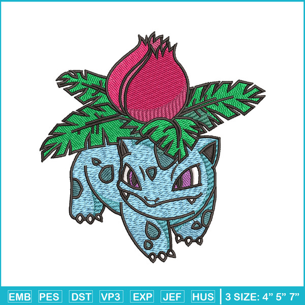 Ivysaur embroidery design, Pokemon embroidery, Anime design, Embroidery shirt, Embroidery file, Digital download.jpg