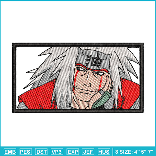 Jiraiya embroidery design, Naruto embroidery, Anime design, Embroidery shirt, Embroidery file, Digital download.jpg