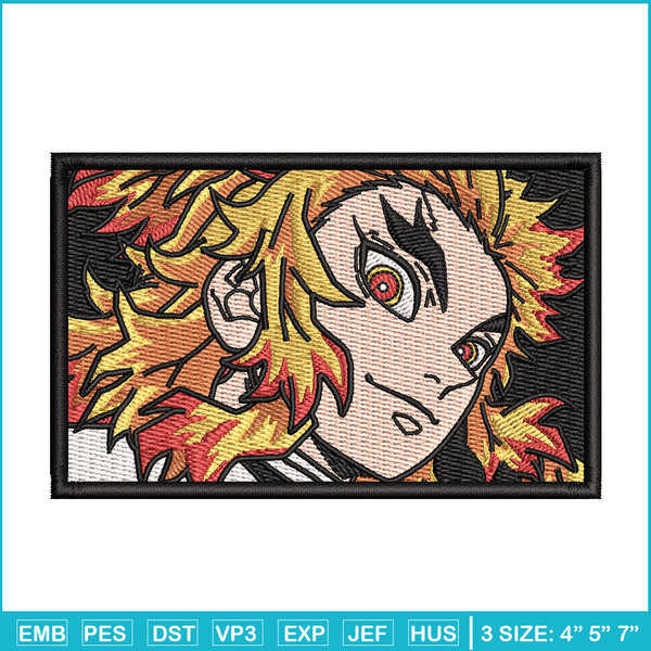 Rengoku rectangle embroidery design, Rengoku embroidery, Anime design,Embroidery shirt,Embroidery file, Digital download.jpg